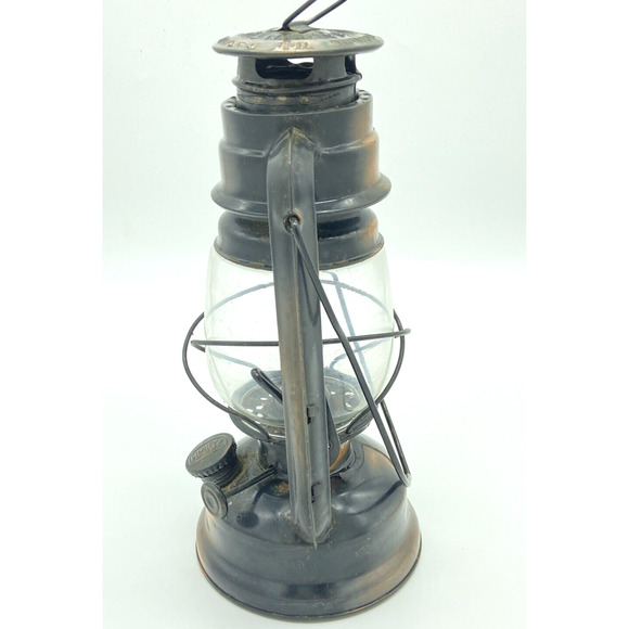 Vintage metal Oil Lantern 10" tall HM102 Copper Black Paraffin Use Only - Picture 12 of 12